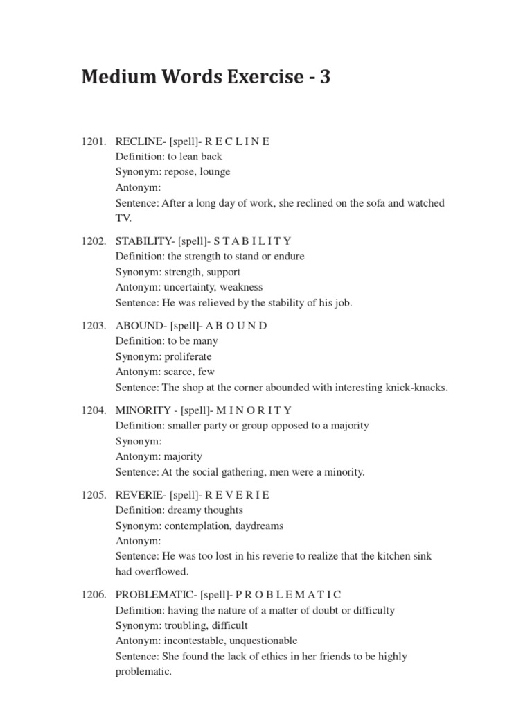 Toefl Medium Words Exercise 3 Infection Medical
