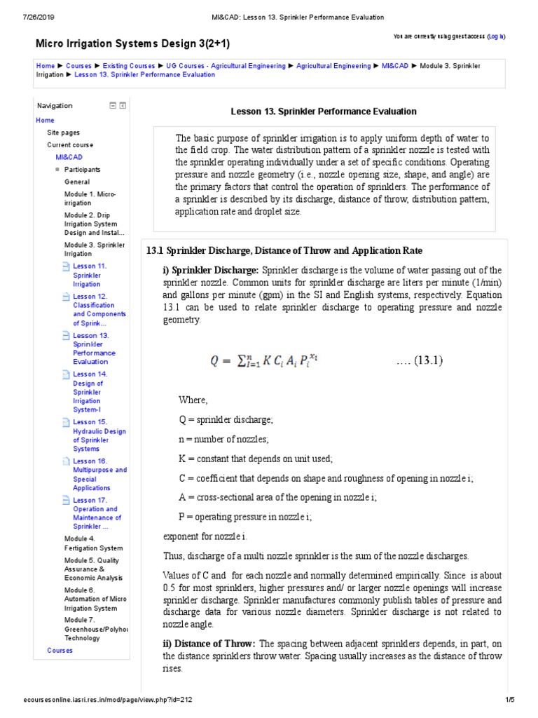 Sprinkler Performance Evaluation Pdf Drop Liquid Fire Sprinkler
