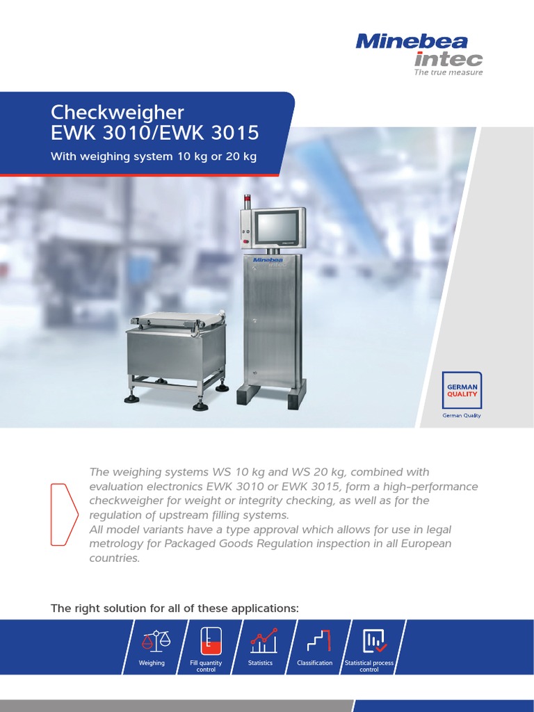 EWK 3010 Checkweigher Specifications | PDF | Relay | Weight
