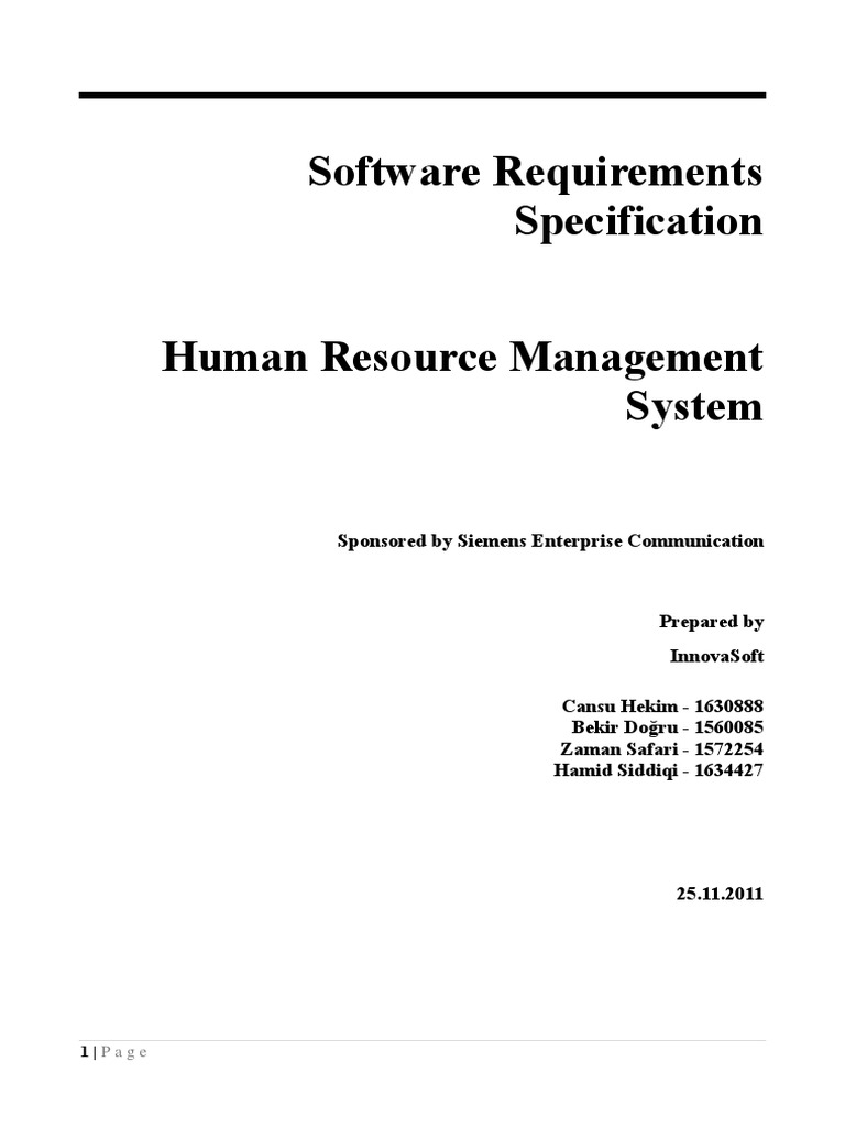 SRS HRMS PDF | PDF