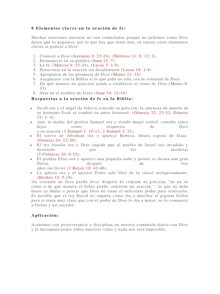 Elementos de la oración de fe | PDF | Oración | Fe