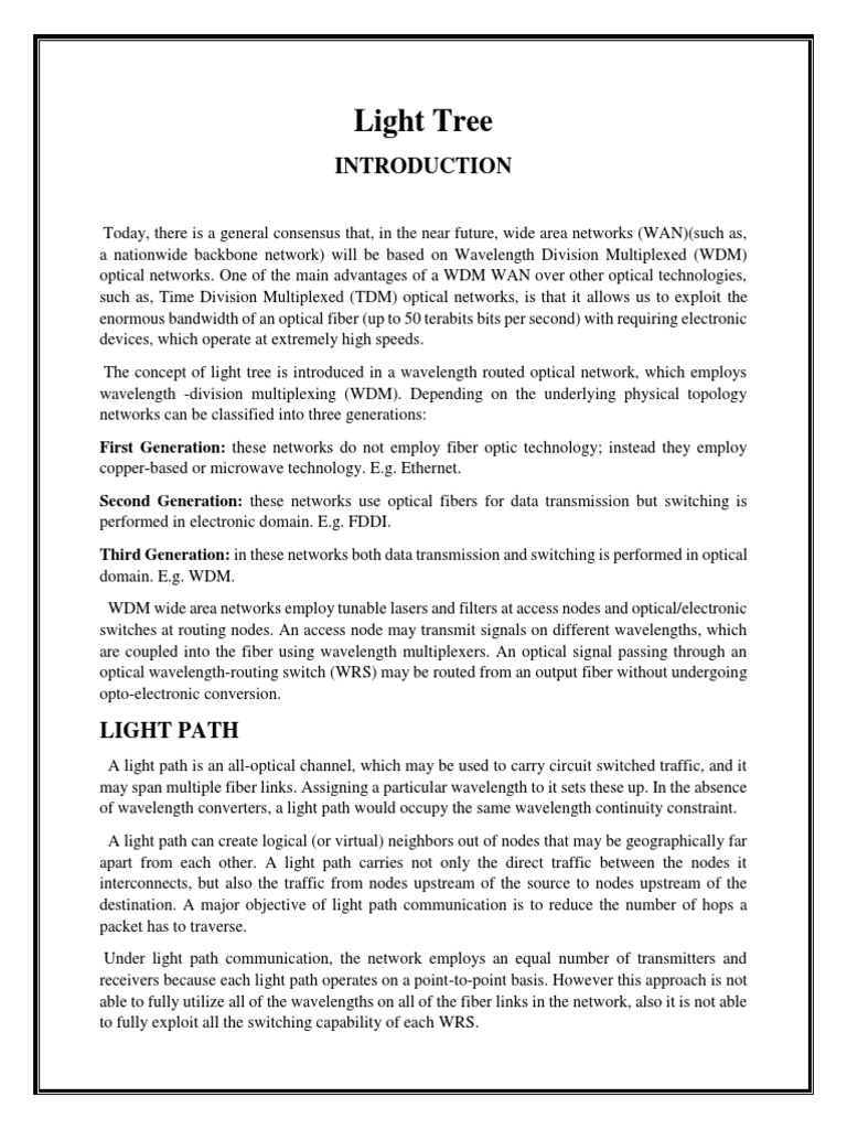 Light Tree PDF PDF Multicast Streaming Media