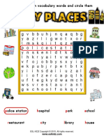 City Places Word Search