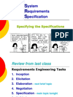 Ystem Equirements Pecification: Specifying The Specifications
