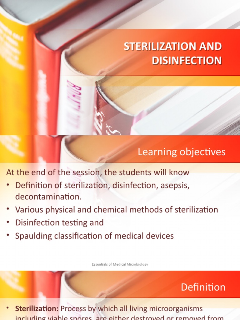 Chapter 3 Sterilization and Disinfection PDF Sterilization
