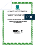 Física II. (Versión Preliminar) Cuaderno de Actividades de Aprendizaje, Consolidación y Retroalimentación