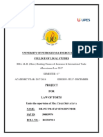 University of Petroleum & Energy Studies Project on Law of Torts