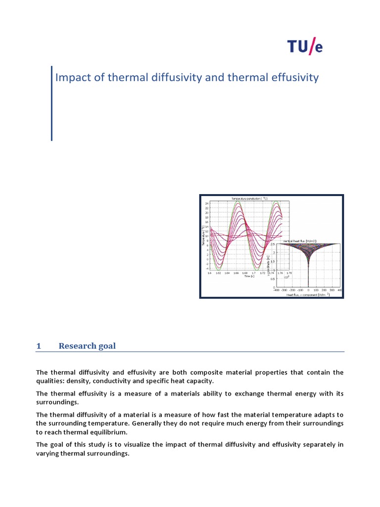 Impact of Thermal Diffusivity and Thermal Effusivity: 1 Research Goal ...