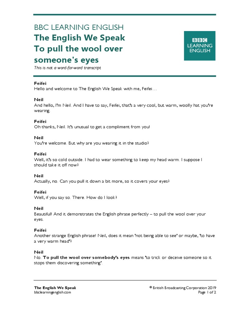 Origin Of Pulling The Wool Over Someones Eyes