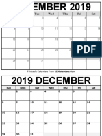 December 2019 Calendar PDF