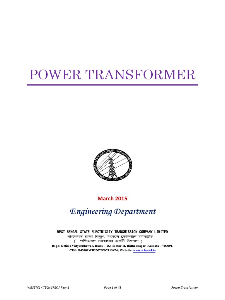 Technical Specification for Power Transformers | PDF | Transformer ...