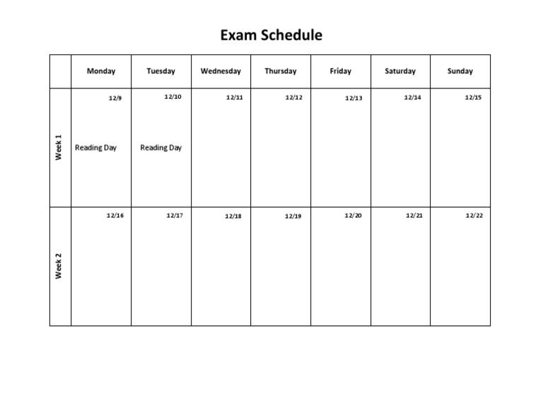 Final Exam Schedule Fall 2019 PDF