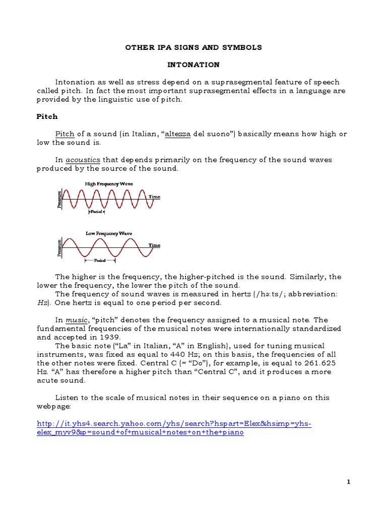 Pitch Intonation | PDF | Pitch (Music) | Frequency