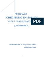 Creciendo en Salud. C.E.I.P. San Sebastián. 2019-2020