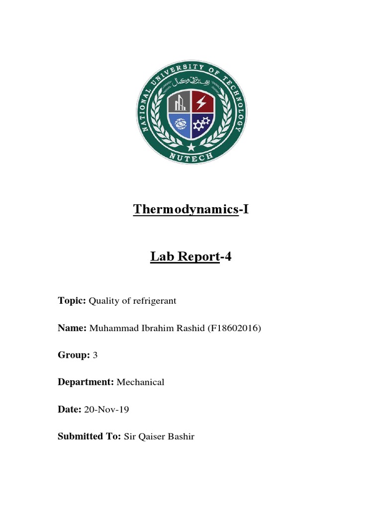 Quality of Refrigerant Thermodynamics PDF Heat Enthalpy