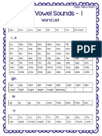 Long I Vowel Sound Word List PDF