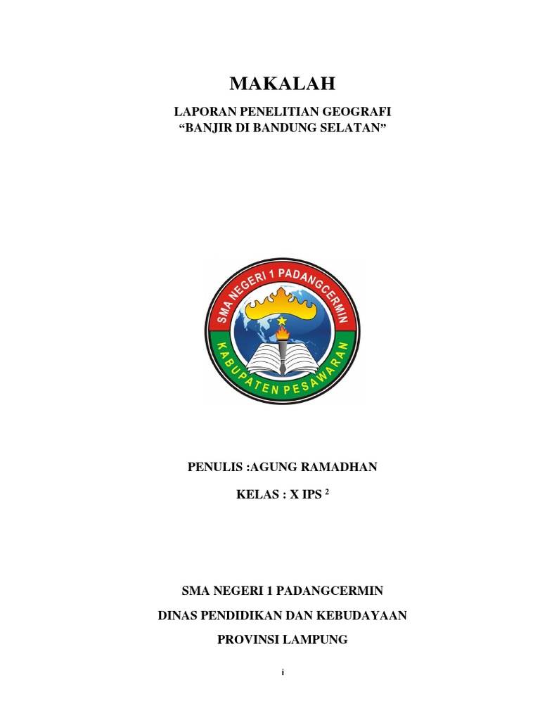 Makalah Laporan Penelitian Geografi Banjir Di Bandung Selatan