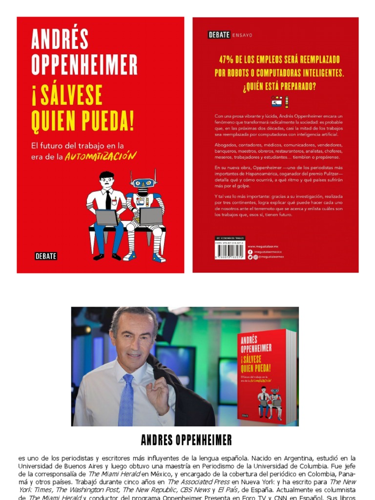 Libro Sálvese Quien Pueda de Andrés Oppenheimer