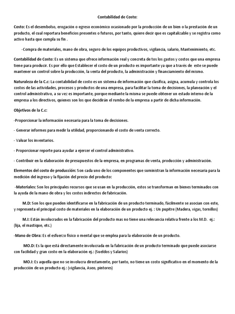 Guía de Contabilidad de Costos Empresarial | PDF | Costo | Business