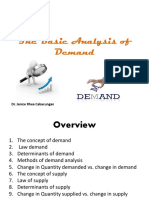 The Basic Analysis of Demand: Dr. Janice Rhea Cabacungan