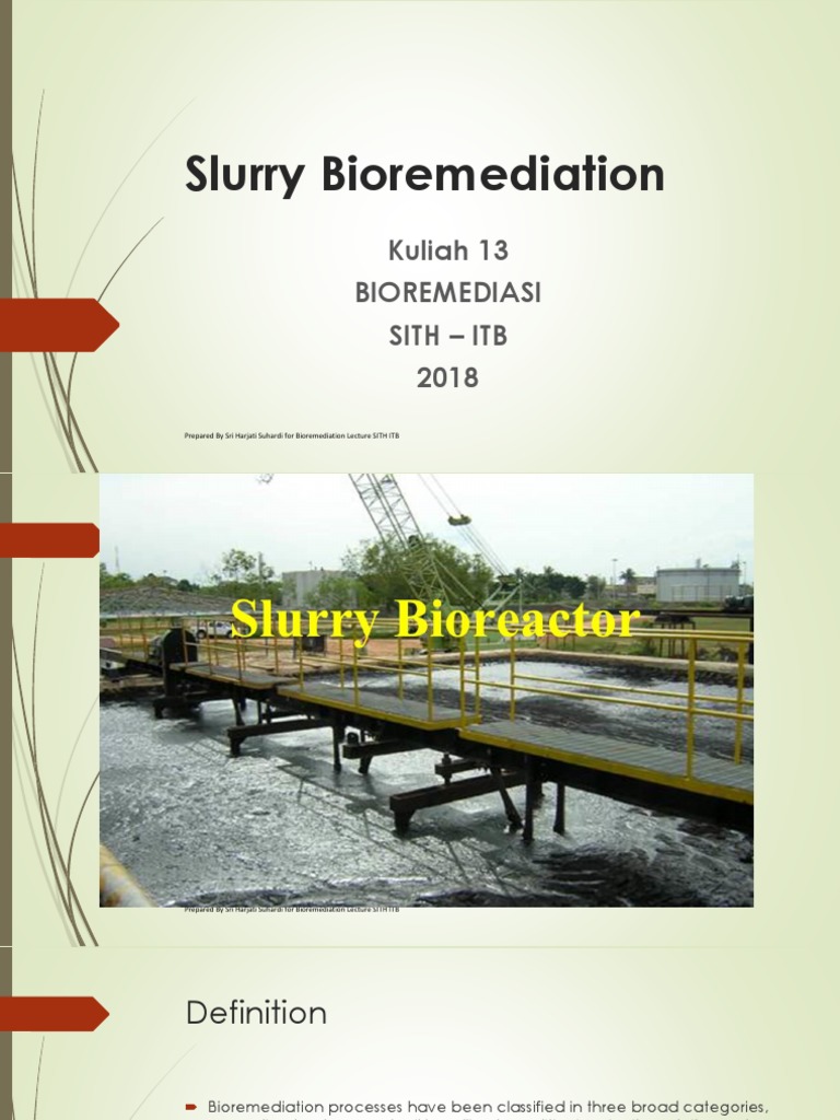 Slurry Bioreactor in Bioremediation | PDF | Surfactant | Environmental ...