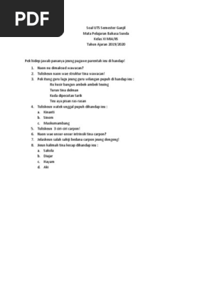 Soal Uts Sunda Gadis Semester Ganjil Pdf