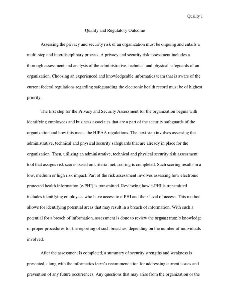 Quality and Regulatory Outcome  PDF  Risk Assessment  Risk With Physical Security Risk Assessment Report Template