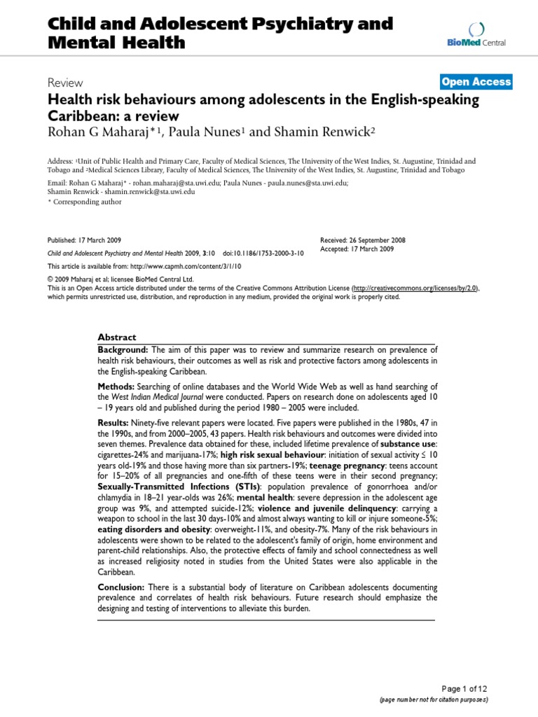 Child and Adolescent Psychiatry and Mental Health | PDF | Sexually ...