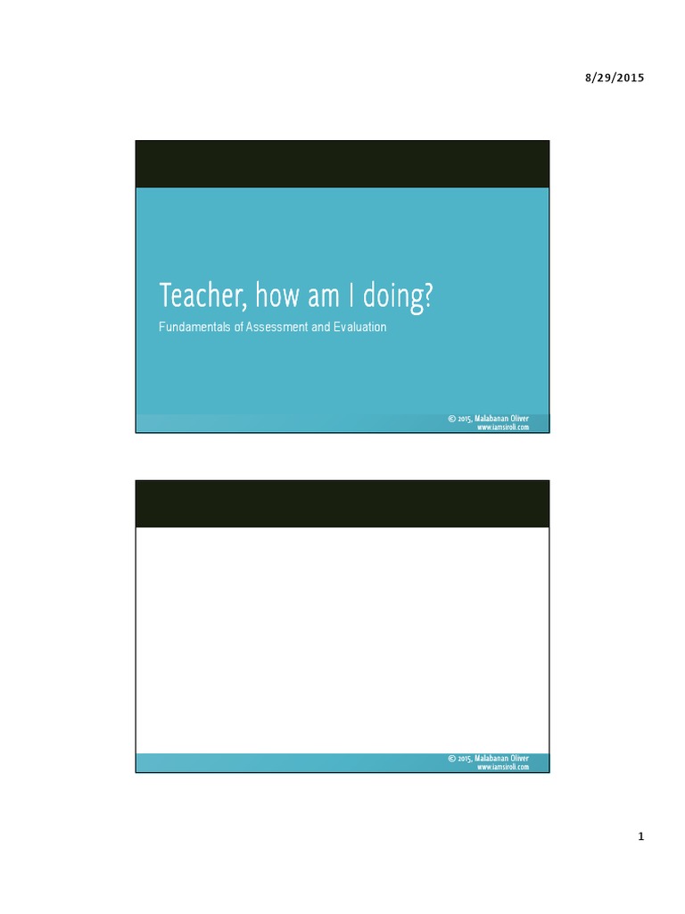 Assessments and Evaluation | PDF | Educational Assessment | Evaluation