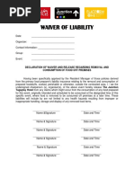 Waiver of Liability