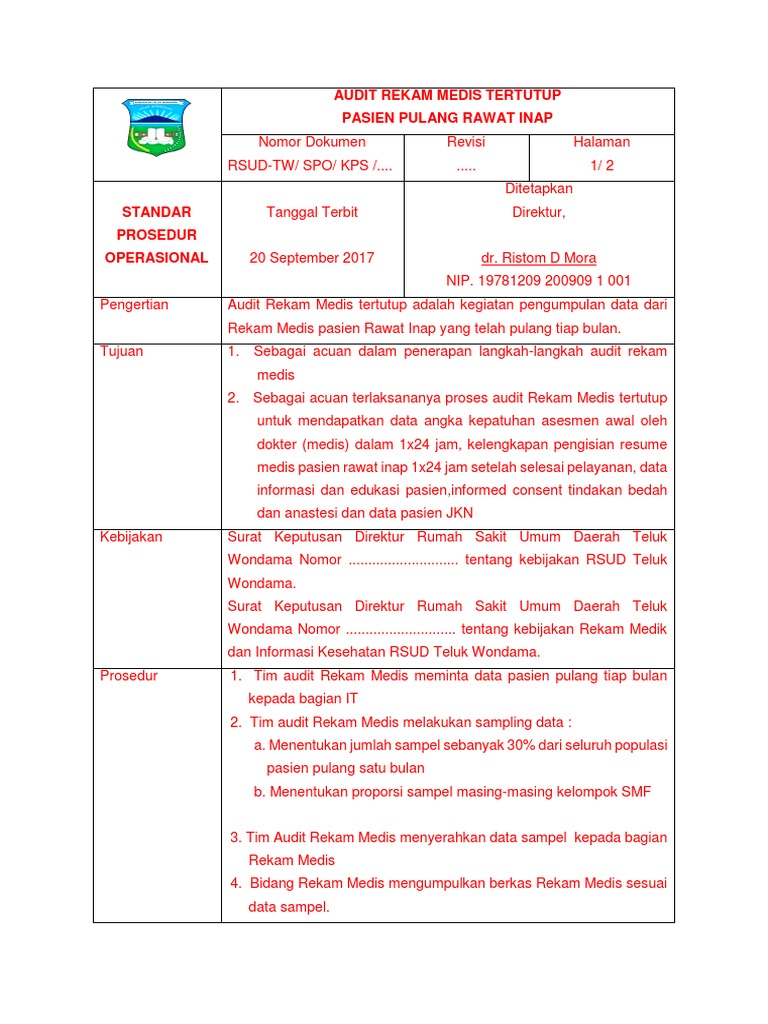 Audit Rekam Medis Tertutup