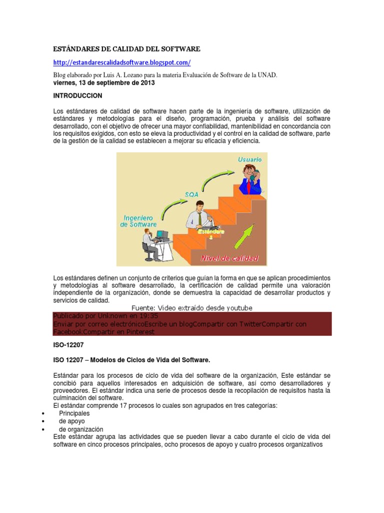 Estándares ISO de Calidad en Software | PDF | Software | Calidad ...