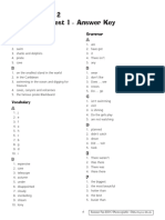 Summer Fun 2 September Test 1 Answer Key: Reading Grammar