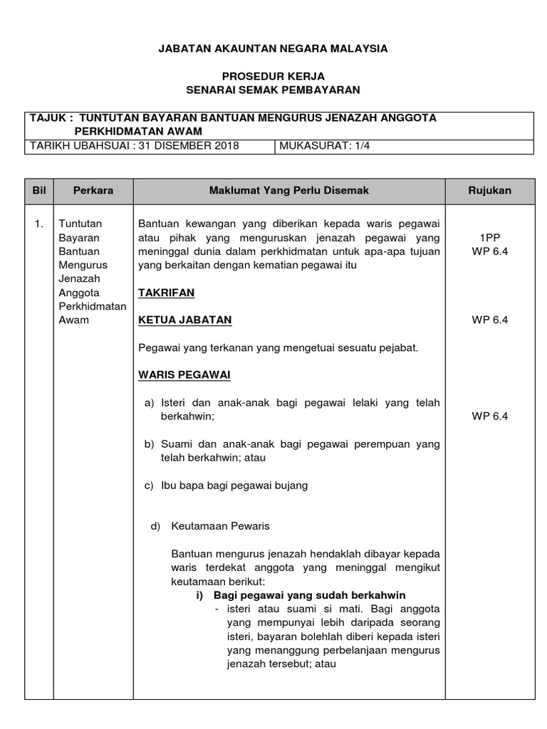 Bantuan Mengurus Jenazah | Pdf