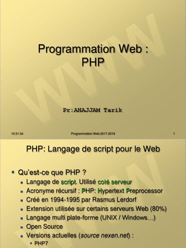 Introduction à PHP et ses fonctionnalités | PDF | PHP | Programmation web