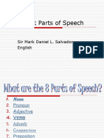 The Eight Parts of Speech: Sir Mark Daniel L. Salvador English