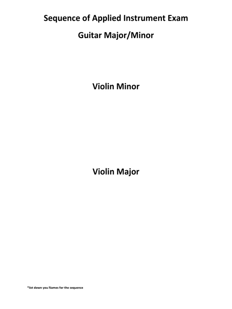 Sequence of Applied Instrument Exam | PDF
