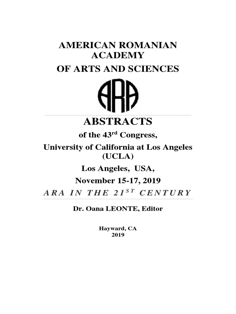 American Romanian Academy 43 Abstracts Multilingualism English