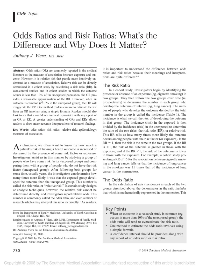 Or Rr Pdf Pdf Relative Risk Odds Ratio