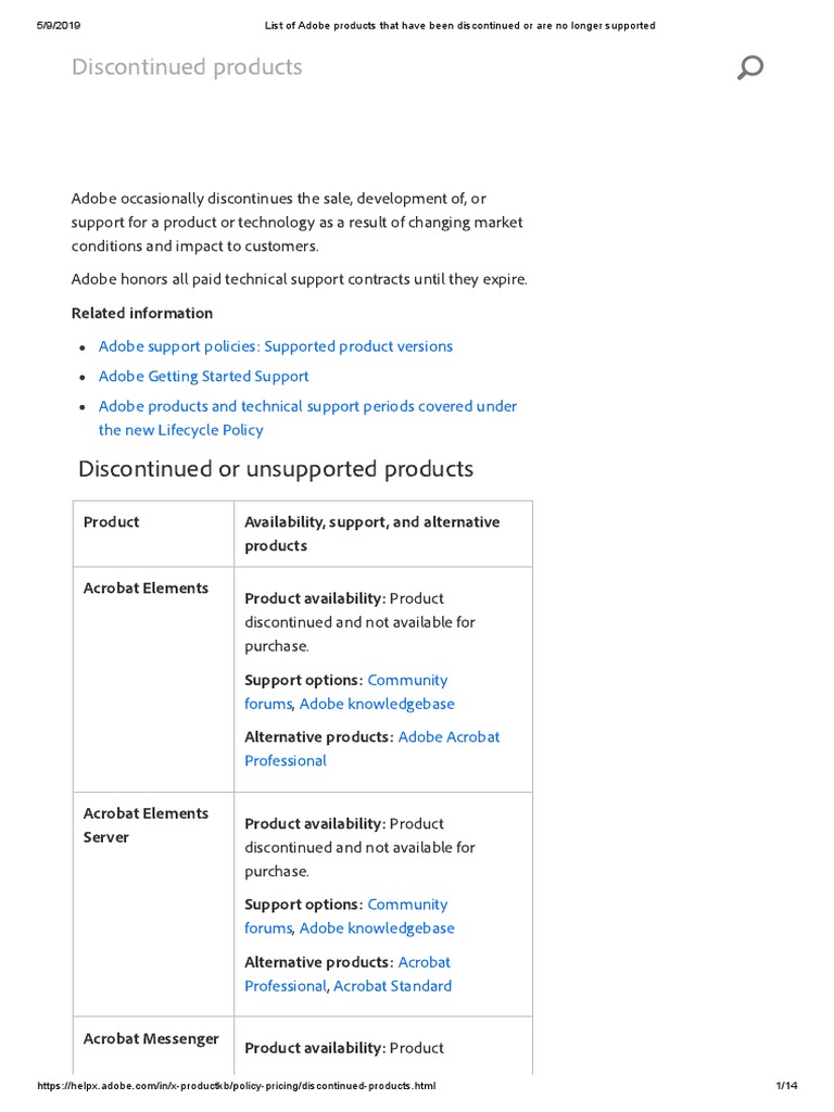 List of Adobe Products That Have Been Discontinued or Are No Longer