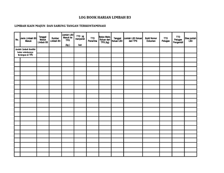 Log Book Excel PDF