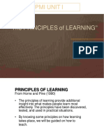 Pmi Unit I: ' The Principles of Learning ''