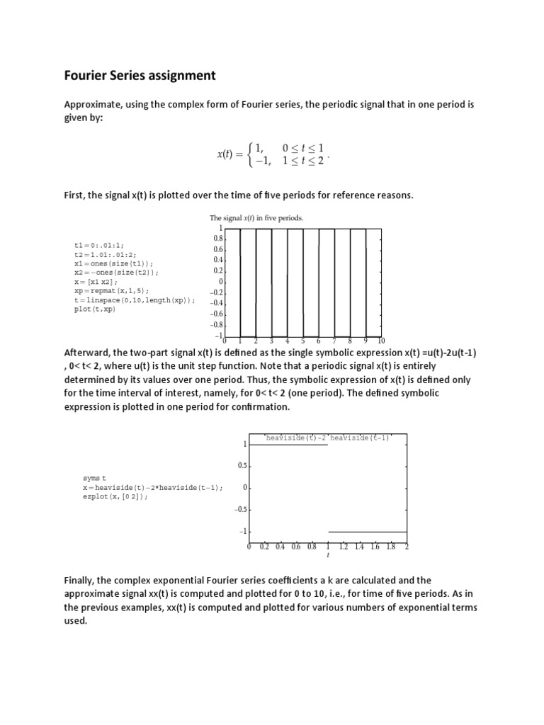 Fourier Series Assignment | PDF | Fourier Series | Harmonic Analysis