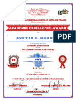 Academic Excellence Award: Dustin F. Mendez