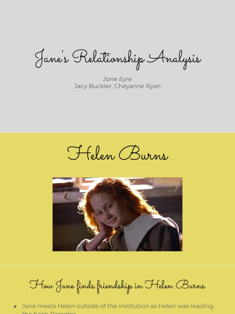 Janes Relationship Analysis PDF Jane Eyre