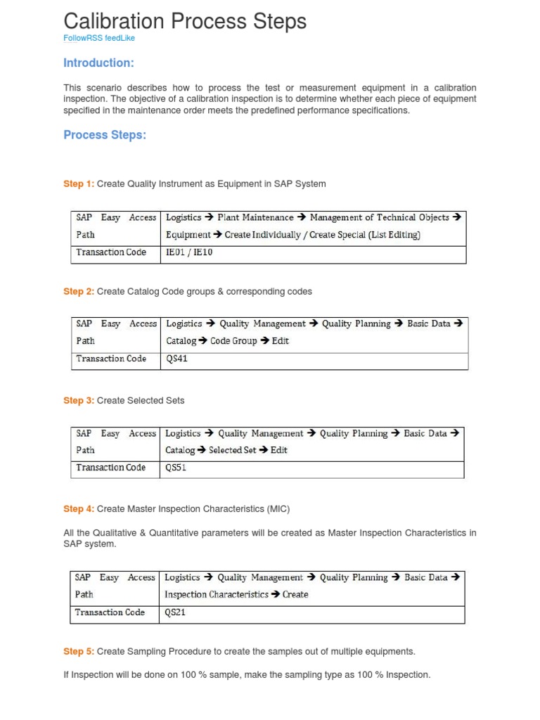 SAP QM Calibration Steps PDF