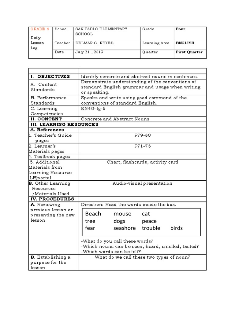 Cot English PDF English Language Noun