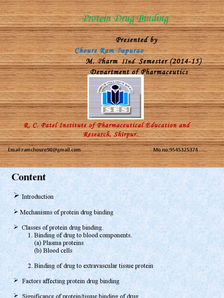 Protein Drug Binding Mechanisms and Factors | PDF | Molecular Binding ...