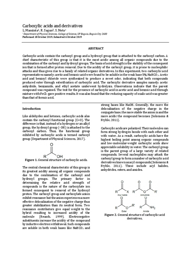 Carboxylic Acids: Synthesis and Properties | PDF | Ester | Carboxylic Acid