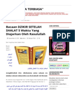 Bacaan DZIKIR SETELAH SHALAT 5 Waktu Yang Diajarkan Oleh Rasulullah - "Bisa Karena Terbiasa"